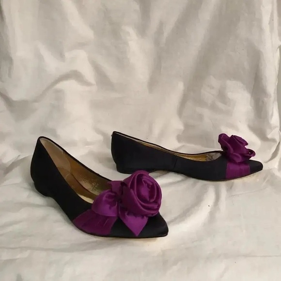 Ted Baker London New Satin Rosette Flats Ballet Pointed Toe - Picture 3 of 11